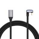 xiwai USB 3.1 USB-C Type C Male to Female Cable 10Gbps Data Transfer, 100W PD Charging Cord 4K 60Hz Video Monitor Cable Opposite U Shape Back Angled with Sleeve for Laptop, Chromebook 3.0M