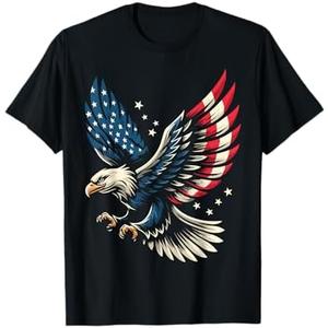 Bald Eagle Patriotic American Flag 4th Of July T-Shirt 2XLT
