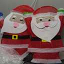 LED Double Santa Yard Christmas Decoration with String Lights and Stakes