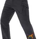 TACVASEN Men's Winter Work Pants Fleece Lined Tactical Snow Ski Pant Waterproof Insulated Cargo Hiking Trousers 9 Pocket, Size 34