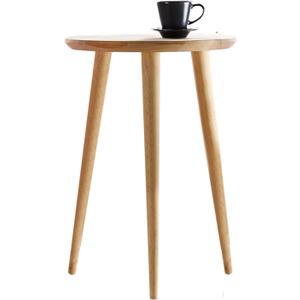 WoodShine Side Table Small Round Solid Wood Sofa Table End Tables Accent Nesting Coffee Table Natural(H:22inch) (15.75X22.24inch)