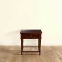 Creative Co-Op Maxwelton Solid Wood End Table with Drawer and Woven Cane Storage Shelf, Dark Chestnut and Natural, 24 x 24 x 25 inches