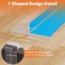 T-Shaped Silicone Door Weather Stripping for Side, 1.37 in x 40 Ft Door Draft Stopper Shower Seal Strip for Door Frame & Windows and Shower Sweep Gaps(Clear)