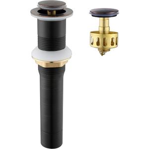 Pop up Sink Drain Stopper for Bathroom Vessel Vanity Sink Art Basin Oil Rubbed Bronze, Small Cap Without Overflow, Metal Pop-up Drain Strainer with Detachable Basket Stopper