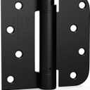 goldenwarm 3pack Black Door Hinges 4 Inch Self Closing Spring Door Hinge with Square & 5/8" Radius Corners - Adjustable Door Closing, Residential & Heavy-Duty Hardware