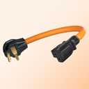 1.5 FT NEMA 6-50P to 6-20R Welder Adapter Cord,Electric Vehicle Charging Adapter,20 Amp,250V,SJTW 12AWG*3C cable and the cable UL certification,Orange