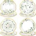 Pickmesh 60 Pcs Eucalyptus Paper Plates 7 Inches Sage Green Greenery Disposable Dinner Plates for Baby Shower Bridal Shower Wedding Birthday Tea Party Decoration Supplies
