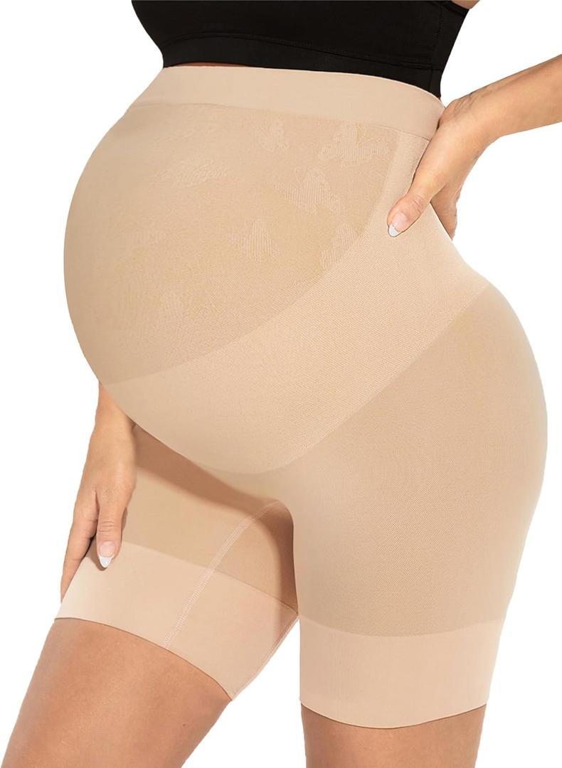 Narcissus Bump Proud Seamless Maternity Shapewear, Mid-Thigh Underwear - Maternity Dress for Baby Shower, Large