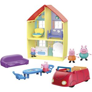 Peppa Pig Toys Peppa's Family Home Combo, House Playset with 4 Figures and Car, Preschool Toys for 3 Year Old Girls and Boys and Up