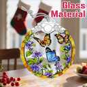 5 x Christmas Ornaments: Stained Glass Ornament, Christmas Tree Ornament, Hanging Ornaments for Home Decor & Xmas Tree Decorations Holiday Decor, Gifts & Holiday Present - Monarch Butterfly