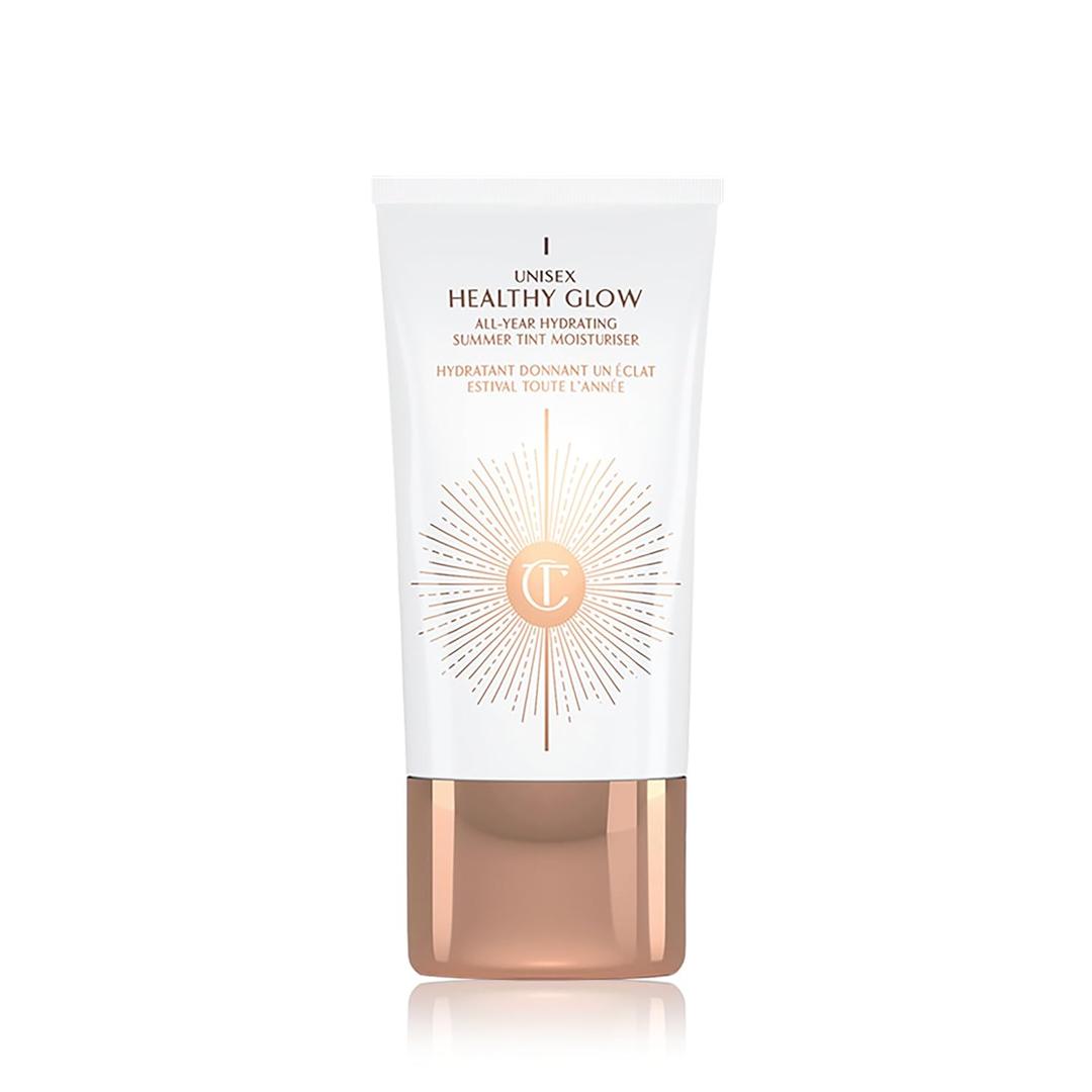 Charlotte Tilbury Unisex Healthy Glow Skin Tint - Hydrating Tinted Moisturizer Enriched with Bronzing Tan Pigments for a Natural-Looking Tan & Glowy Skin, Lasting 6-12 Months After Opening 