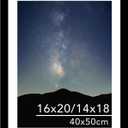 JCJMY 16x20 Picture Frame Black with 14x18 Mat for 40 x 50cm Diamond Art Painting, Display Photo 14x18 with Mat or 16 x 20 Without Mat, Wall Hanging Large Frame with Plexiglass, Black