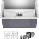 KRAUS Standard PRO 23-Inch 16 Gauge Undermount Single Bowl Stainless Steel Kitchen Sink, KHU101-23