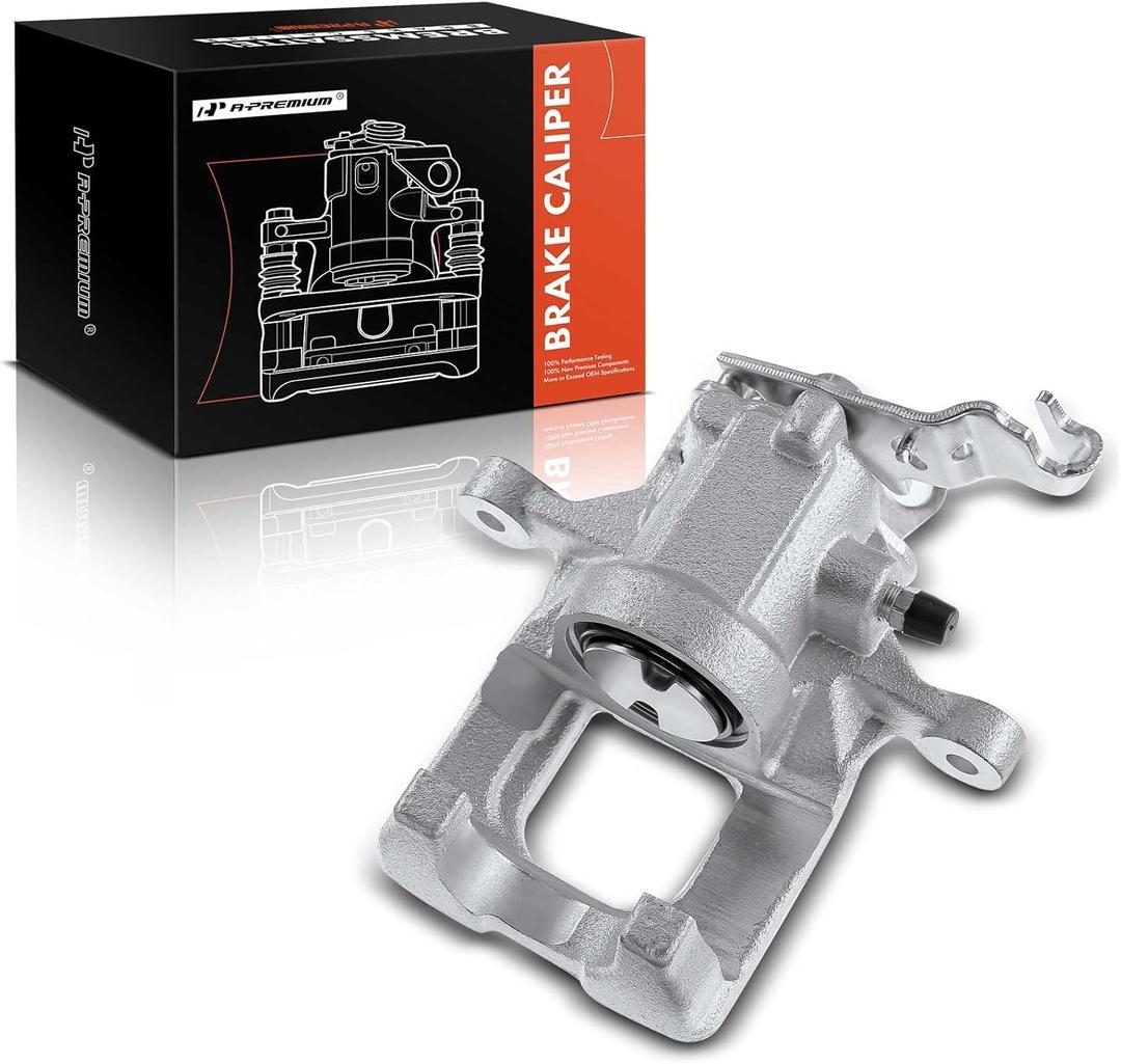 A-Premium Disc Brake Caliper Assembly Without Bracket Compatible with Select Audi and Volkswagen Models - A3, A3 Quattro, Beetle, Eos, Golf, Golf SportWagen, For Jetta, Passat - Rear Passenger Side