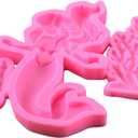 Mermaid Silicone Moulds- 4Pcs Marine Theme Fondant Molds Coral Seaweed Mermaid Candy Chocolate Mold Cake Baking Decorating Tools