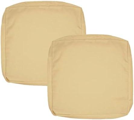 FLYMEI Patio Cushion Covers 24x24x4 Waterproof Outdoor Cushion Cover Replacement 4 Packs Outdoor Seat Cushion Slipcover for Rattan Chair Sofa, Sand
