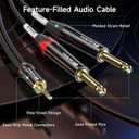Cable Matters 3.5mm TRS to Dual 6.35mm TS Breakout Cable - 10ft, 1/8 to 1/4 Stereo Cable, 3.5mm to 1/4 Y Splitter Cord