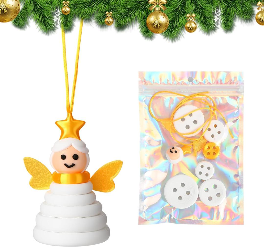 2 x Faneswalk DIY Christmas Button Ornament Making Set,Craft Buttons Kit with Christmas Snowman