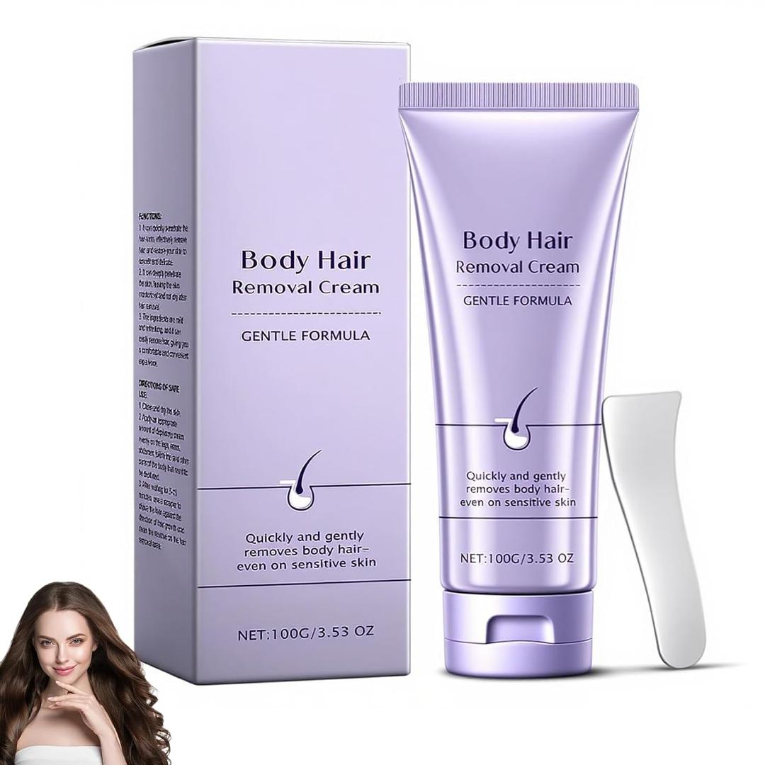 Instant Hair Removal Cream - Dissolves Hair in MinutesGentle Hair Removal Cream for Sensitive Skin - Painless Depilatory Formula with Spatula Applicator | Unisex Body & Legs