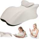 Memory Foam Ergonomic Wedge Prone Pillow, Bed Pillow for Sitting Up, Back, Neck, and Leg Pain Relief, Anti Snoring, Ideal for Massage, Reading, Sleeping, with Removable Washable Cover (Grey)