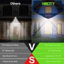 HMCITY 120 LED Outdoor Solar Lights with Motion Sensor and 3 Lighting Modes, IP65 Waterproof Wide Solar Wall Lights Ideal for Garden Patio Yard (Front Button 6Packs, Black Shell-Daylight White)