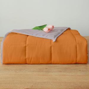 Weighted Blanket 12lbs Twin Size Orange Grey 48"x72"for Adults Heavy Blanket are Comfortable and Cozy