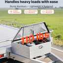 VEVOR Trailer Tongue Box, Heavy Duty Trailer Tongue Tool Box Storage Organizer with Lock & Keys, Utility Tool Chest for Pickup Truck Bed, RV, SUV, Off-Road Vehicle, Aluminum, 39" x 16.5" x 12", Silver