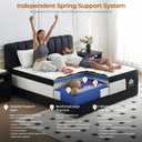 Twin Size Mattresses 12 Inch, Medium Firm Twin Hybrid Mattress Memory Foam, Zoned Pocket Springs for Enhanced Lumbar Support and Pressure Relief, CertiPUR-US