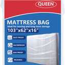 Plastic Mattress Bag for Moving Storage, Mattress Protector Cover ,Mattress Bag for Disposal (Queen)