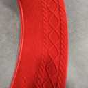 Chunky Cable Knit Christmas Tree Skirt for Artificial Trees Decoration Red