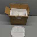 cikiciki 8.58" Square Ceramic Divided Plates - 4 Pack, Portion Control Plate for Rational Eating, White Dinner Plates, 3 Compartment Dinner Diet Plates for Kids, Microwave, Dishwasher Safe