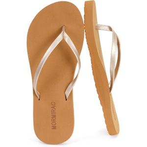 Womens Slim Leather Comfortable Flip Flops Summer Beach Thong Sandals Arch Support Non Slip Size 9