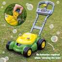 John Deere Bubble Lawn Mower for Toddlers, Bubble Blowing Machines, Indoor and Outdoor Gardening Toy, Birthday, Party Favor for Preschool Girls and Boys, No Batteries Required, 2+