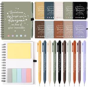 Chuangdi 20 Sets Employee Appreciation Gifts Inspirational Notebook Journal with Sticky Notepad Bamboo Pen Bulk Thank You Gifts for Teacher Staff Team Coworker Nurse(Neutral)