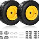 2PCS 16x6.50-8 Tubeless Lawn Mower Tire and Wheel, 3/4"Bearing & 1"Bushing