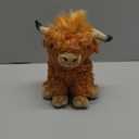 Highland Cow Stuffed Animal Realistic Scottish Cow Plush Toy Soft Farm Animal Cattle Plushie Doll Present for Adults Kids Boys Girls (Brown Cow, 10.8 Inch)