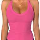 iGENJUN Workout Tops for Women Racerback Basic Tank Summer 2026 Camisole V Neck Slim Fit Ribbed Sleeveless, Size S