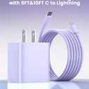 FEEL2NICE iPhone Charger Fast Charging 2 Pack Type C Wall Charger Block with 2 Pack [6FT&10FT] Long USB C to Lightning Cable for iPhone 14/13/12/12 Pro Max/11/Xs Max/XR/X,AirPods Pro,Purple