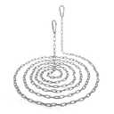 10 Feet Long Light Duty Chain, 5/64 Inch Small Metal Chain with 5/32 in Carabiners, Easy to Adjust Stainless Steel Link Chain for Indoor Outdoor Hanging Bird Feeder Wind Chimes Signs Planters Silver