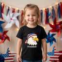 Boys 4th of July Shirt Girls Kids 250 Anniversary USA Shirts 1776 American Flag T-Shirt Patriotic Tops 2-8T (Black)