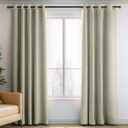 ORINOVA Kitchen Thermal Insulated Blackout Room Darkening Curtains 72 Inches Long for Bedroom Living Room Grommet Natural Curtains 42x72 Inches Long 2 Panels