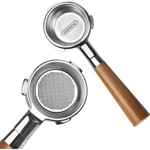 HIBREW 58mm 3 Ear Bottomless Portafilter for H10A Coffee Machine - Stainless Steel with Rosewood Handle - Advanced Espresso Tool for Coffee Enthusiasts