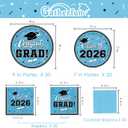 Graduation Plates and Napkins Gatherfun 2026 Graduation Party Supplies Sky Blue Disposable Paper Plates Cocktail Napkins for Congrats Grad Decorations, Serve 50