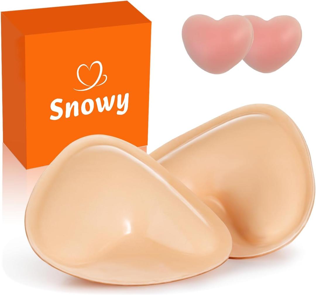 Snowy Sticky Bra Inserts,Reusable and Waterproof Double Sided Snowy Inserts,Sticky Bra Push Up for Women Dresses Bikinis