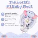 Mambobaby Float Non-Inflatable Baby Float with Canopy, Five-Point Safety System, 3D Canopy(Detachable) UPF 50+, Baby Pool Floats for 3-24 Months, Dual-Mode Toddler Swim Floaties