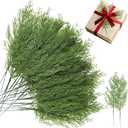 100 Pcs Artificial Pine Sprigs Green Faux Greenery Stems, Fake Christmas Pine Leaves Picks Small Plastic Needle Branches for Holiday Xmas Winter DIY Home Decorations