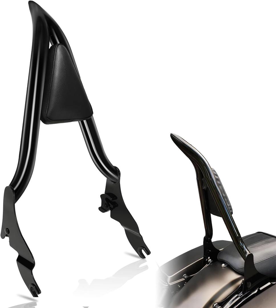24" Sissy Bar Passenger Backrest Compatible for Harley Davidson 2009-2024 Touring CVO Road Glide, Street Glide, Road King, Ultra Limited