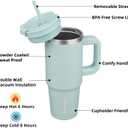 BJPKPK 30 oz Tumbler With Handle Insulated Tumblers With Lid And Straw Stainless Steel Thermal Cup,Blue Haze