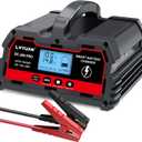 LVYUAN 12V/24V Car Battery Charger with Trickle Charger Automotive Smart Battery Charger, Smart Battery Maintainer, 10A/20A for Car Truck Motorcycle LiFePO4 Lithium and Lead Acid Batteries