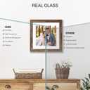 Hongkee 8x8 Picture Frame Set of 2, Made of Real Glass and Rustic Brown Wooden Frame - Display Square 6x6 with Mat or 8x8 Without Mat, 8 by 8 Photo for Wall or Tabletop